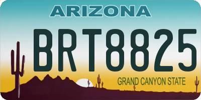 AZ license plate BRT8825