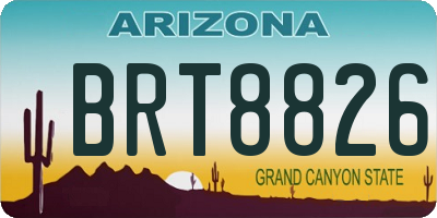 AZ license plate BRT8826