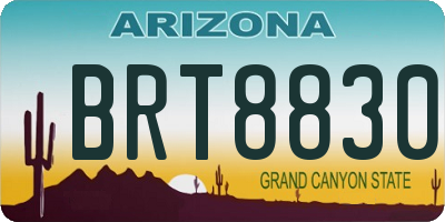 AZ license plate BRT8830