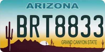 AZ license plate BRT8833