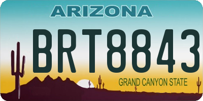 AZ license plate BRT8843