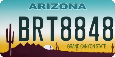 AZ license plate BRT8848