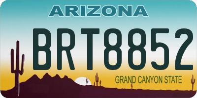 AZ license plate BRT8852