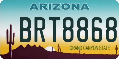 AZ license plate BRT8868