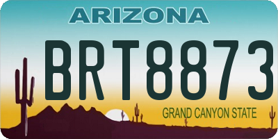 AZ license plate BRT8873