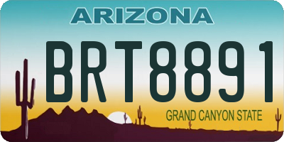 AZ license plate BRT8891