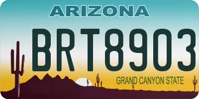 AZ license plate BRT8903