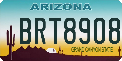 AZ license plate BRT8908