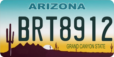 AZ license plate BRT8912