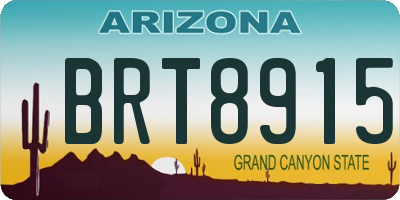 AZ license plate BRT8915