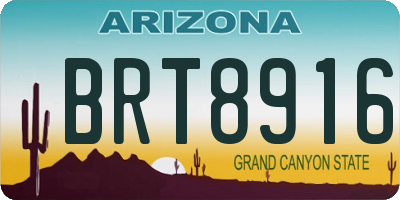 AZ license plate BRT8916