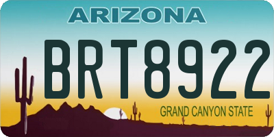 AZ license plate BRT8922