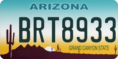 AZ license plate BRT8933