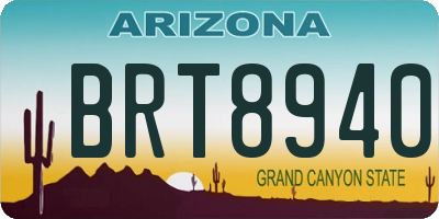 AZ license plate BRT8940