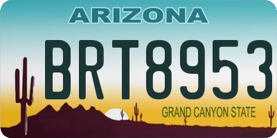 AZ license plate BRT8953