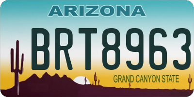 AZ license plate BRT8963