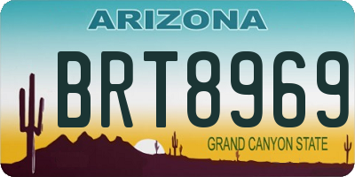 AZ license plate BRT8969