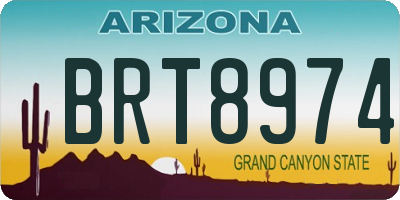 AZ license plate BRT8974