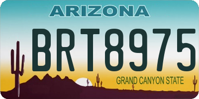 AZ license plate BRT8975