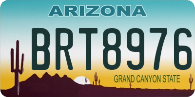 AZ license plate BRT8976