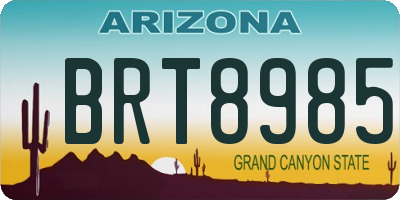 AZ license plate BRT8985