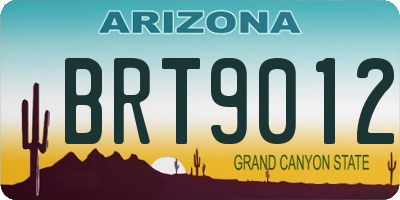 AZ license plate BRT9012