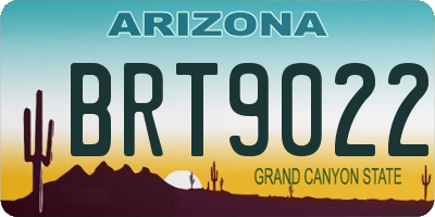 AZ license plate BRT9022
