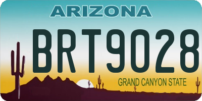 AZ license plate BRT9028