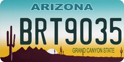 AZ license plate BRT9035