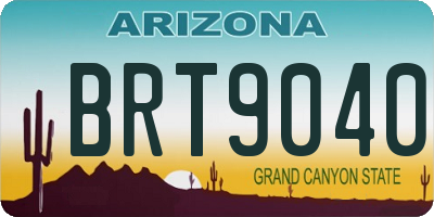 AZ license plate BRT9040