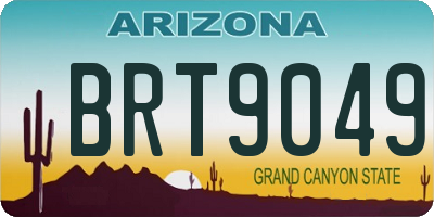 AZ license plate BRT9049