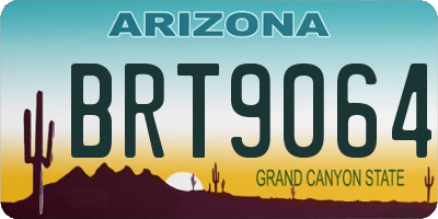 AZ license plate BRT9064