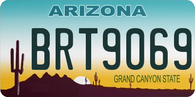 AZ license plate BRT9069
