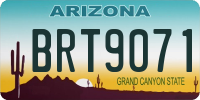 AZ license plate BRT9071