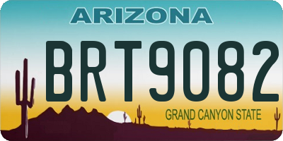 AZ license plate BRT9082