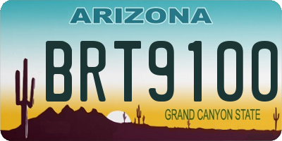 AZ license plate BRT9100