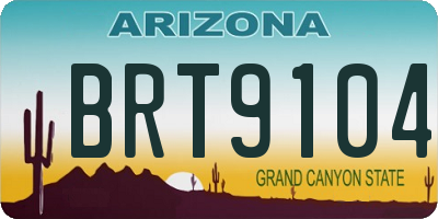 AZ license plate BRT9104