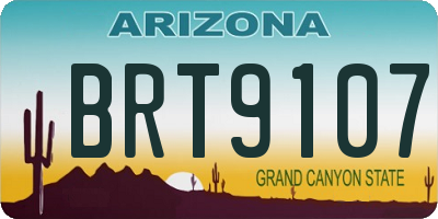 AZ license plate BRT9107