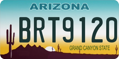 AZ license plate BRT9120