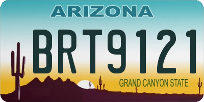 AZ license plate BRT9121