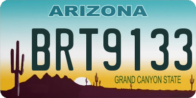 AZ license plate BRT9133