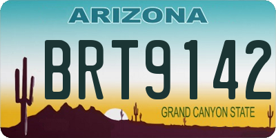 AZ license plate BRT9142