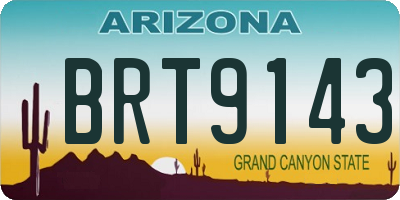 AZ license plate BRT9143