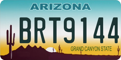 AZ license plate BRT9144