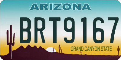 AZ license plate BRT9167
