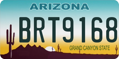 AZ license plate BRT9168