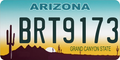 AZ license plate BRT9173