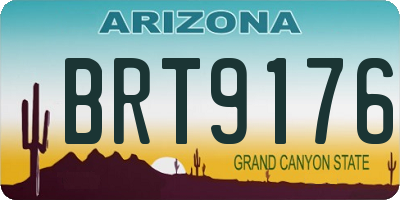 AZ license plate BRT9176