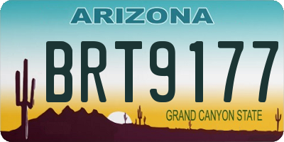 AZ license plate BRT9177