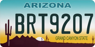 AZ license plate BRT9207